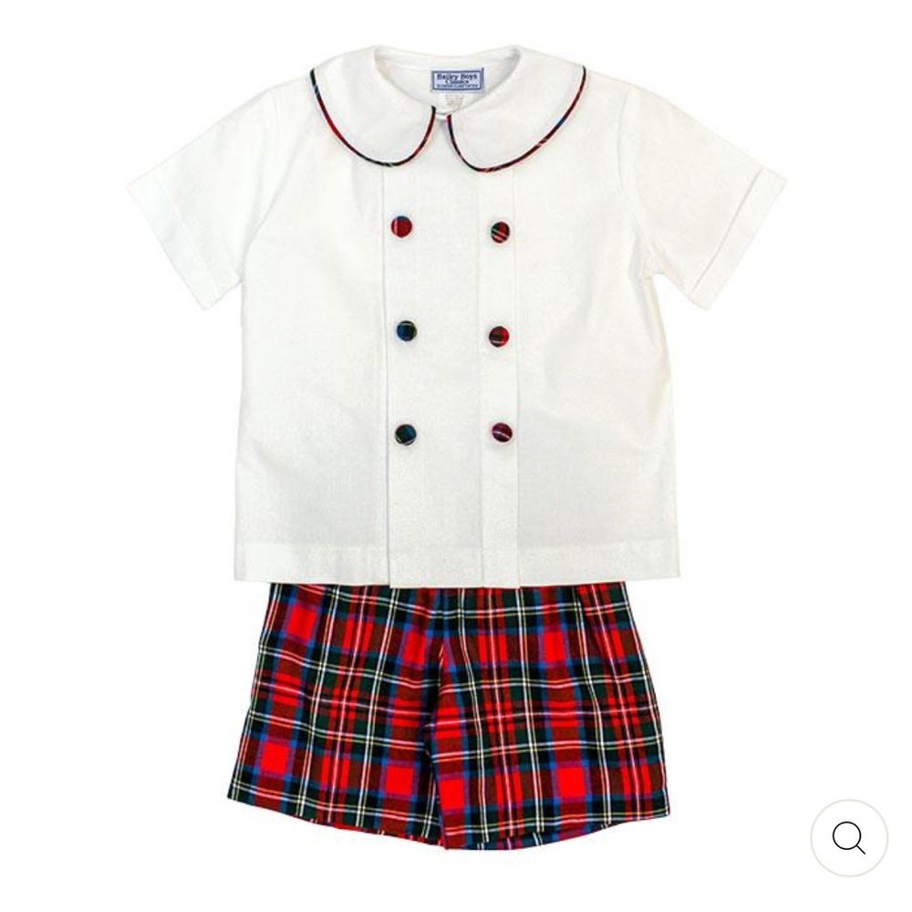 Bailey Boys Wales Plaid - dressy short set. 5t worn once, great condition.